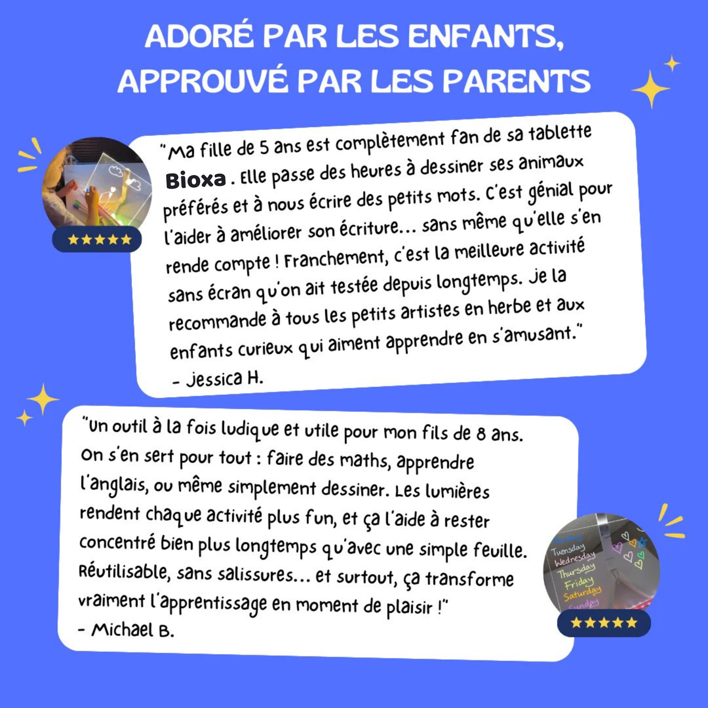 Bioxa™ - Planche à dessin lumineuse à LED pour enfants